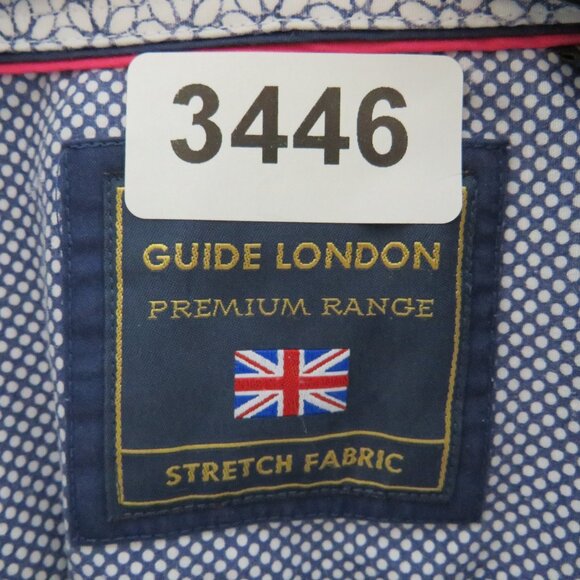 Guide London* Men's Short Sleeve Button Down Curved Hem Polka Dot Shirt~ Size XL - Picture 3 of 11